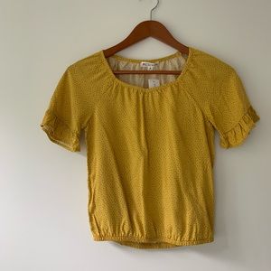 Girls Yellow Printed Blouse